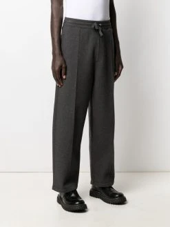 AMI Paris pantalon droit à logo brodé