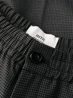 AMI Paris pantalon court à motif pied-de-poule