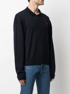 AMI Paris polo à broderies Ami de Coeur