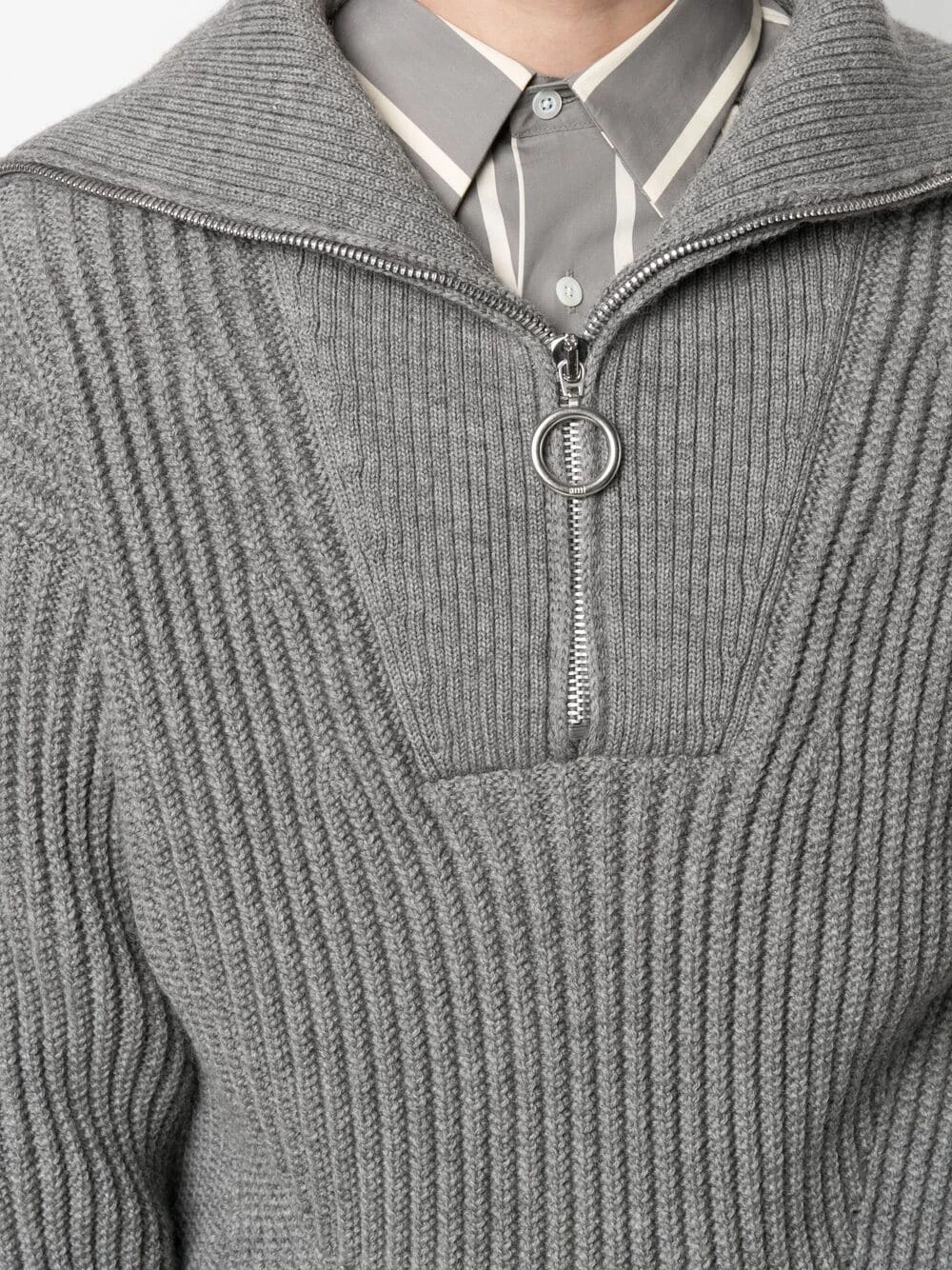 Bas Prix AMI Paris Pull nervuré à plastron pulls homme 5 AMI Paris pull nervuré à plastron