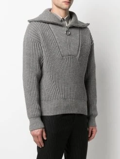 Bas Prix AMI Paris Pull nervuré à plastron pulls homme 7 AMI Paris pull nervuré à plastron