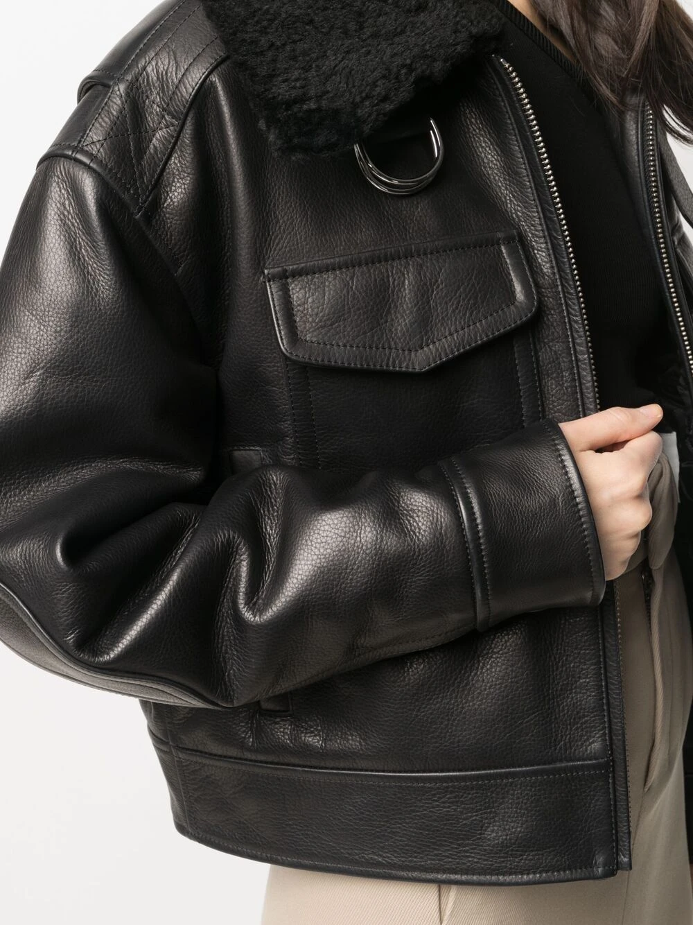 Plus Bas Prix De Vente AMI Paris Veste en cuir à fermeture zippée vestes en cuir femme 5 AMI Paris veste en cuir à fermeture zippée