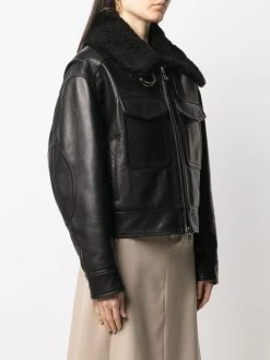 Plus Bas Prix De Vente AMI Paris Veste en cuir à fermeture zippée vestes en cuir femme 7 AMI Paris veste en cuir à fermeture zippée