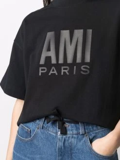 Garantie De Qualité 100% AMI Paris T shirt oversize à logo imprimé t-shirts & jerseys femme 9 AMI Paris t-shirt oversize à logo imprimé