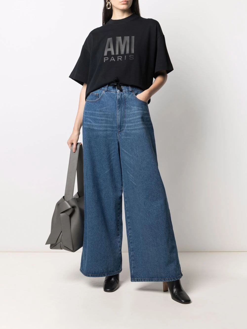 Garantie De Qualité 100% AMI Paris T shirt oversize à logo imprimé t-shirts & jerseys femme 2 AMI Paris t-shirt oversize à logo imprimé