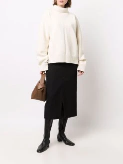 AMI Paris jupe crayon mi-longue à fente