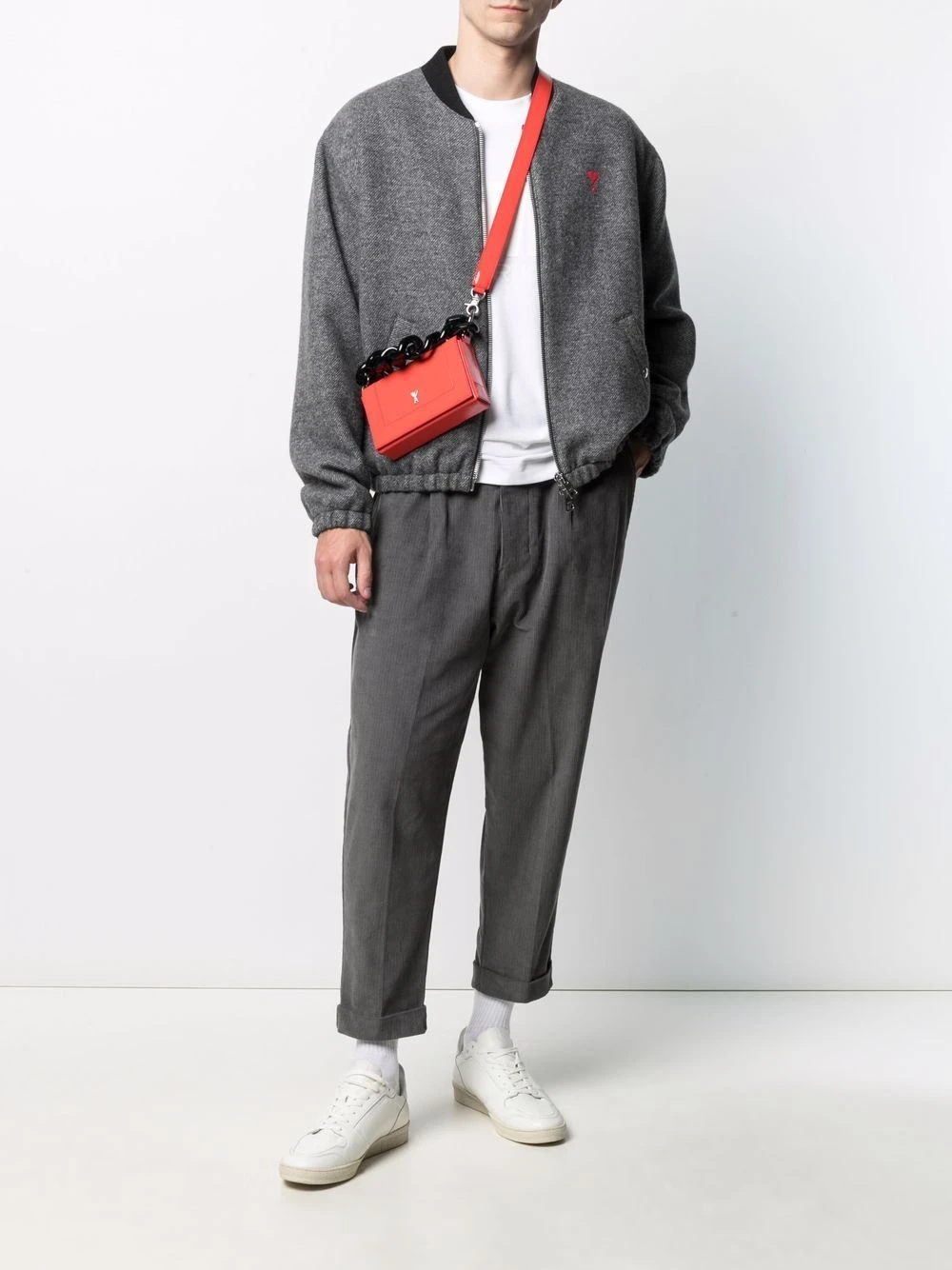 AMI Paris Veste bomber Ami De Coeur à fermeture zippée Rabais vestes bomber homme 2 AMI Paris veste bomber Ami De Coeur à fermeture zippée