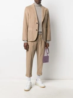 AMI Paris blazer en velours côtelé à simple boutonnage