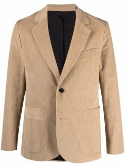 AMI Paris blazer en velours côtelé à simple boutonnage