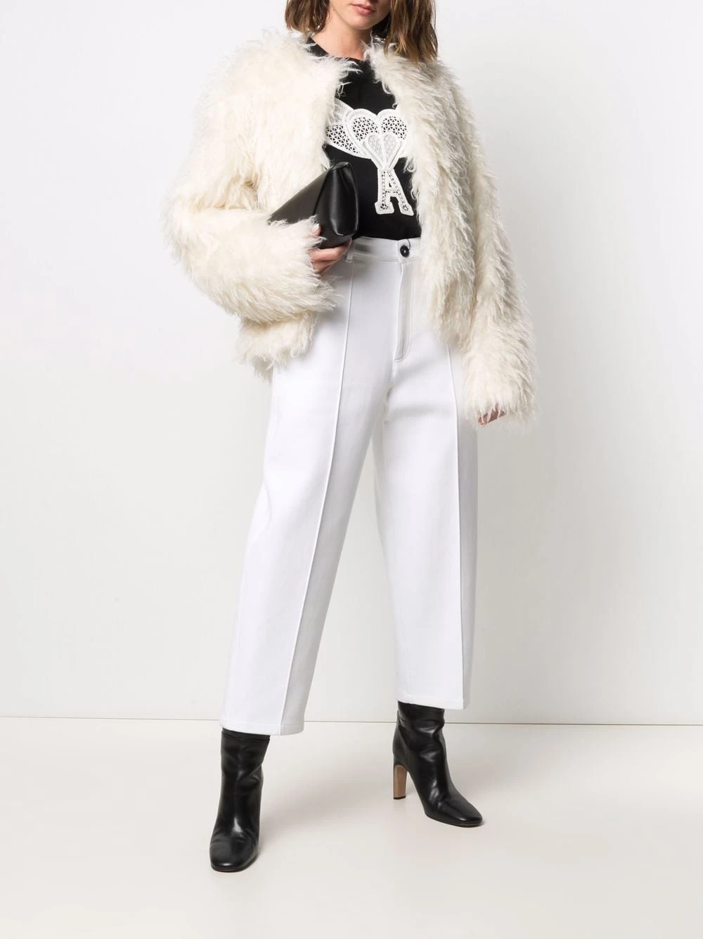 AMI Paris Veste en fourrure artificielle Prix Allégé vestes en peau lainée femme 2 AMI Paris veste en fourrure artificielle