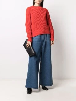 AMI Paris pull en maille nervurée à encolure ras du cou