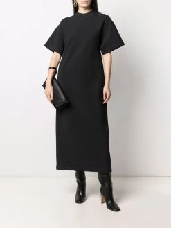 AMI Paris robe mi-longue à manches courtes