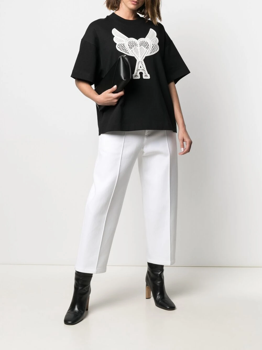 AMI Paris Prix Accessible Pantalon court ample pantalons raccourcis femme 2 AMI Paris pantalon court ample