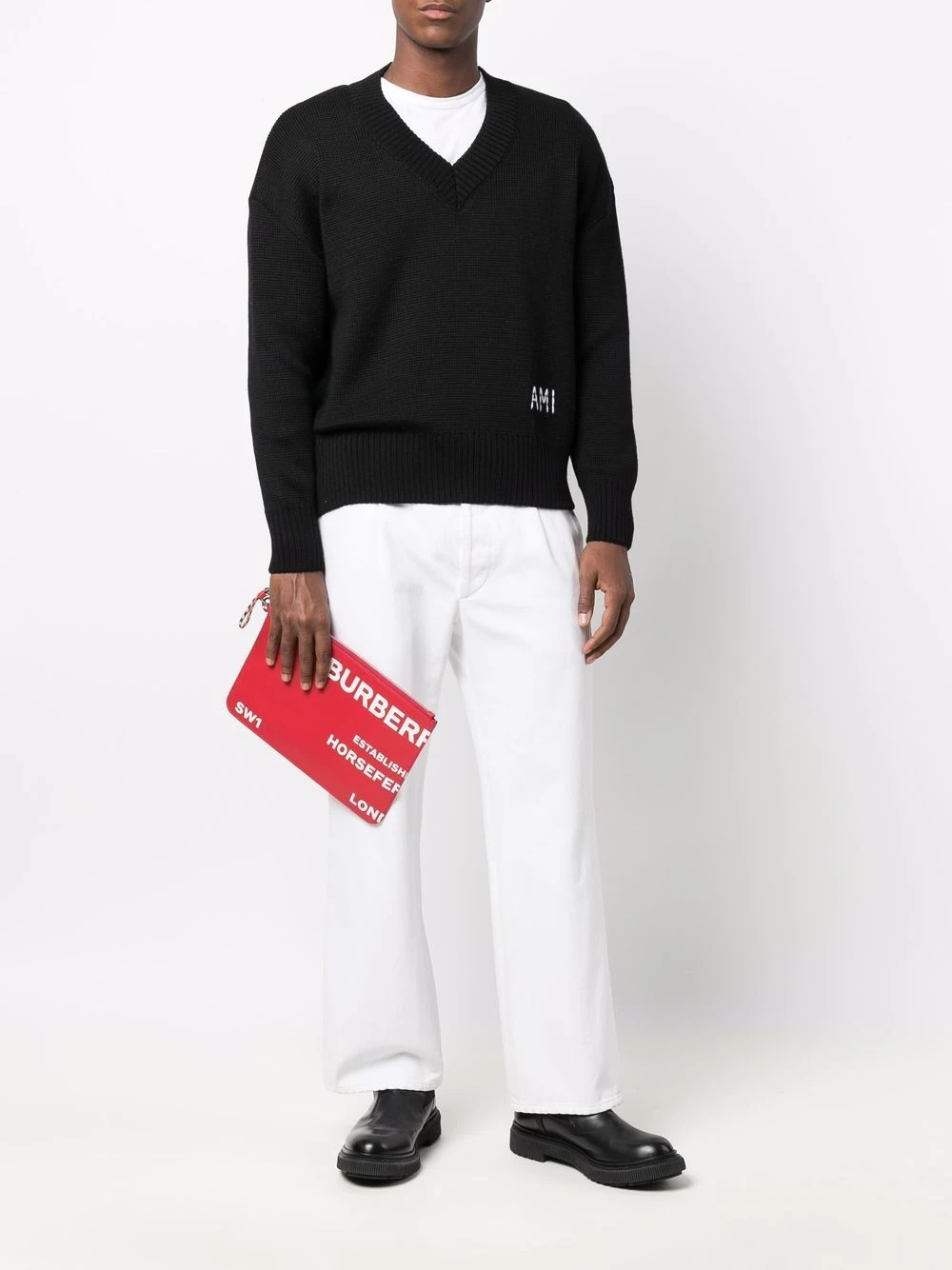 Soldes AMI Paris Manteau à simple boutonnage pulls femme 2 AMI Paris manteau à simple boutonnage