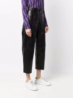 AMI Paris pantalon court en cuir