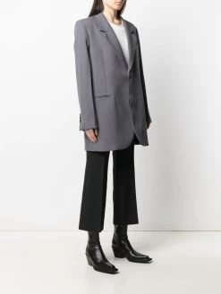 AMI Paris blazer long à simple boutonnage