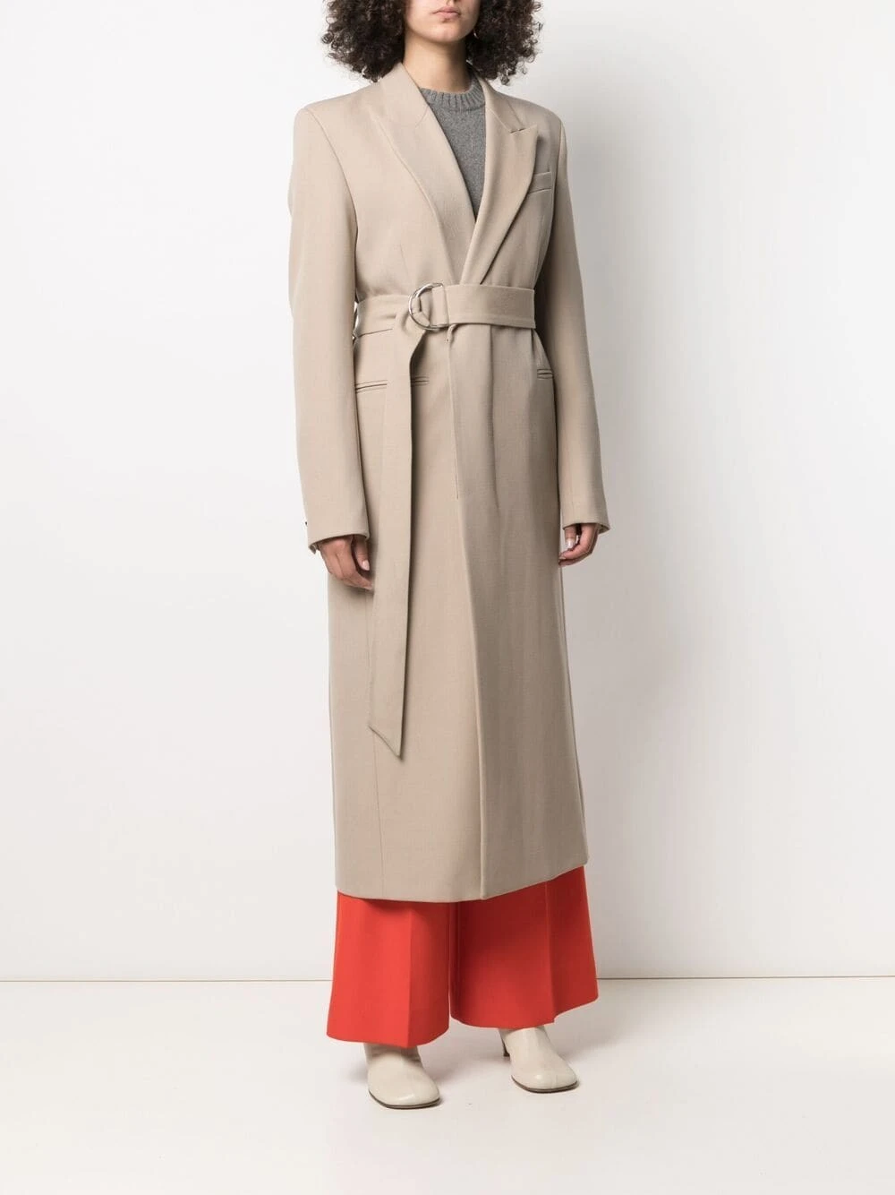 AMI Paris Promos Manteau long à taille ceinturée trenchs & imperméables femme 3 AMI Paris manteau long à taille ceinturée