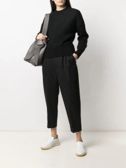 AMI Paris pantalon court à fines rayures