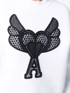 AMI Paris sweat Ami de Coeur à détails en dentelle