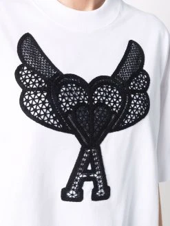 AMI Paris Sweat Ami de Cœur à détail en dentelle Prix Raisonnable t-shirts & jerseys femme 9 AMI Paris sweat Ami de Cœur à détail en dentelle