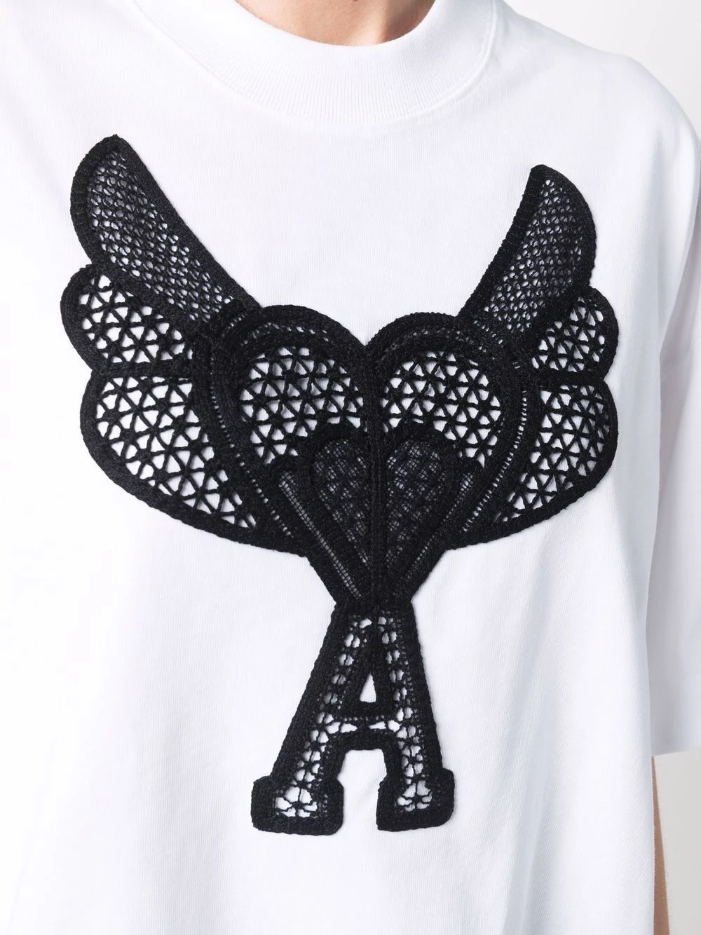 AMI Paris Sweat Ami de Cœur à détail en dentelle Prix Raisonnable t-shirts & jerseys femme 5 AMI Paris sweat Ami de Cœur à détail en dentelle