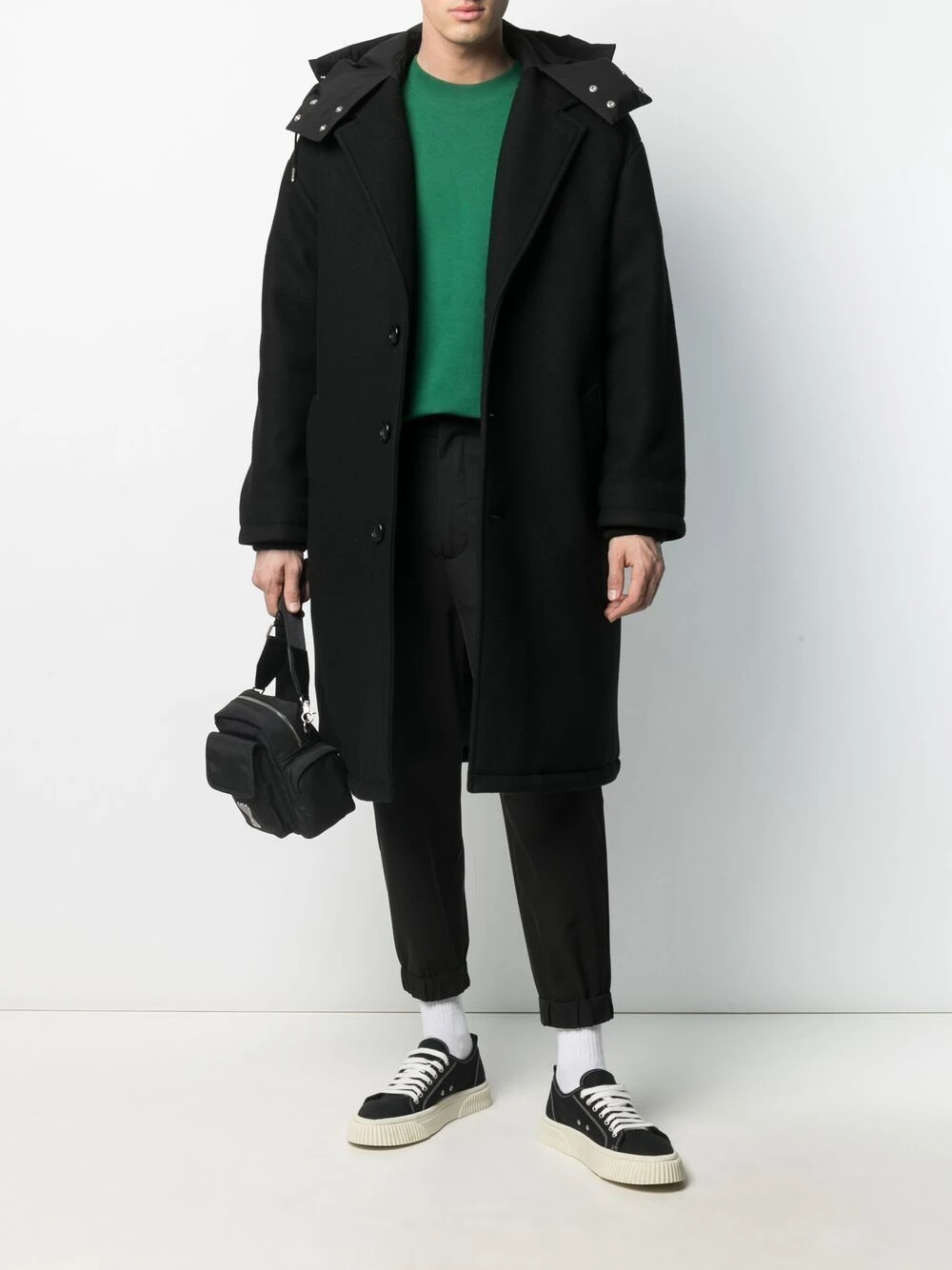 Pas Cher AMI Paris Pantalon à chevilles élastiquées pantalons droits homme 2 AMI Paris pantalon à chevilles élastiquées