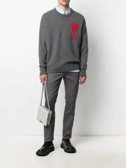 AMI Paris pantalon chino Ami de Cœur à patch logo