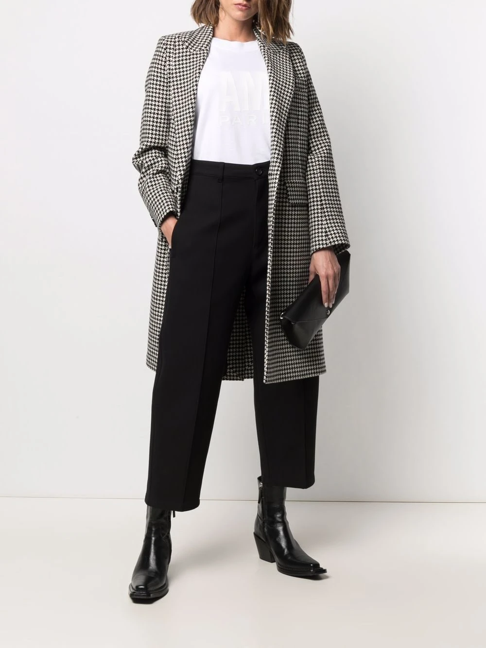 AMI Paris Manteau à motif pied de poule Promos manteaux à simple boutonnage femme 2 AMI Paris manteau à motif pied-de-poule