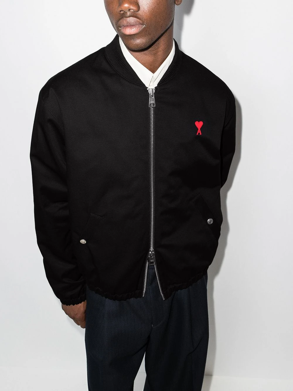 AMI Paris Vendre-Réclame Veste bomber Ami De Coeur à fermeture zippée vestes bomber homme 2 AMI Paris veste bomber Ami De Coeur à fermeture zippée