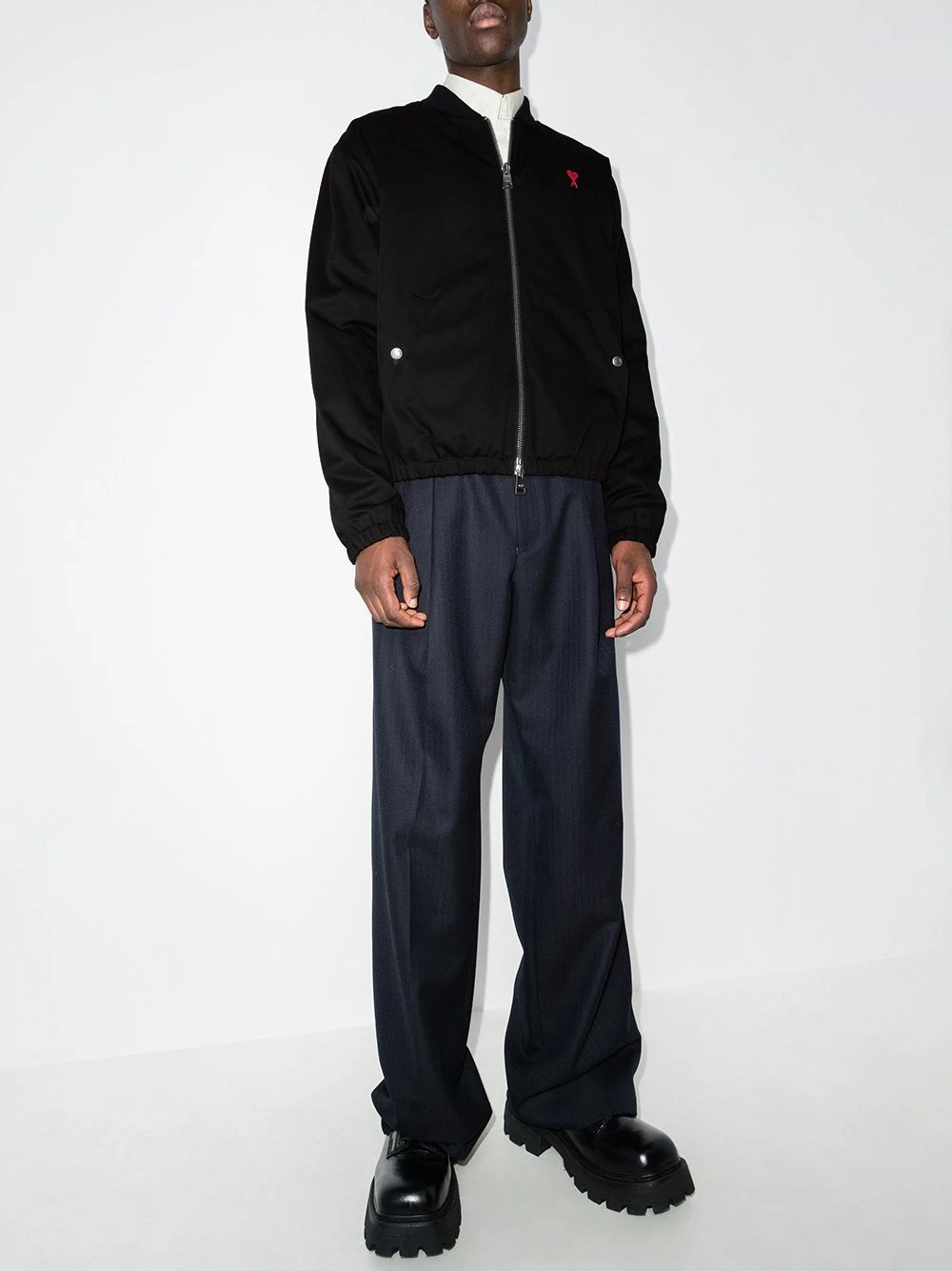 AMI Paris Vendre-Réclame Veste bomber Ami De Coeur à fermeture zippée vestes bomber homme 5 AMI Paris veste bomber Ami De Coeur à fermeture zippée