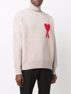 AMI Paris pull Ami de Coeur à col roulé