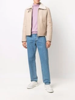 AMI Paris veste en peau lainée