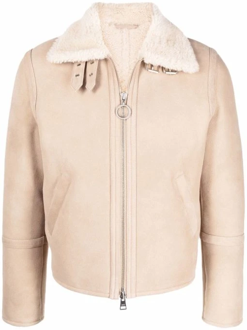 AMI Paris veste en peau lainée