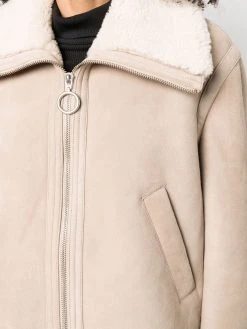 Prix Acceptable AMI Paris Veste zippée en peau retournée vestes en peau lainée femme 9 AMI Paris veste zippée en peau retournée