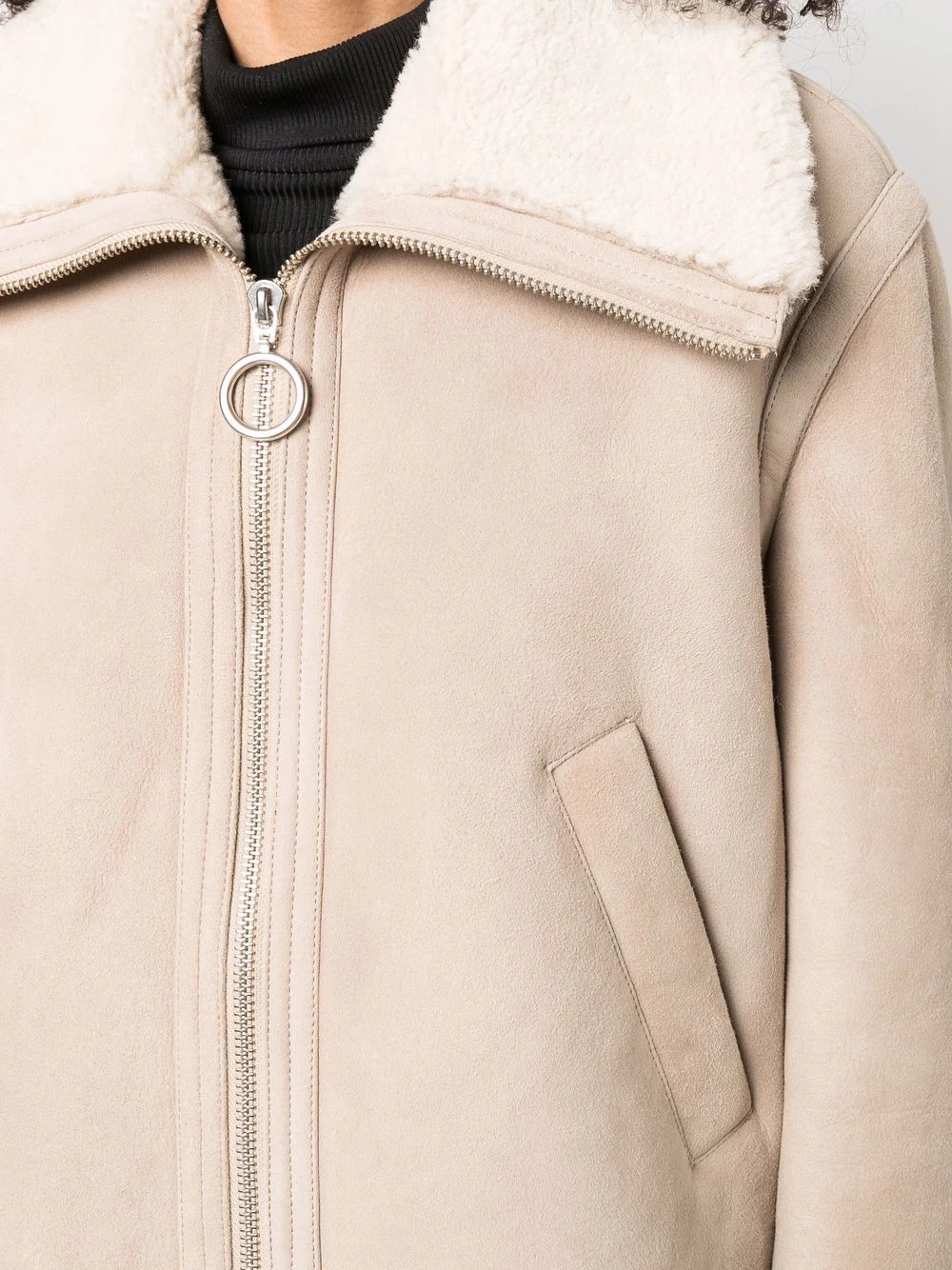 Prix Acceptable AMI Paris Veste zippée en peau retournée vestes en peau lainée femme 5 AMI Paris veste zippée en peau retournée