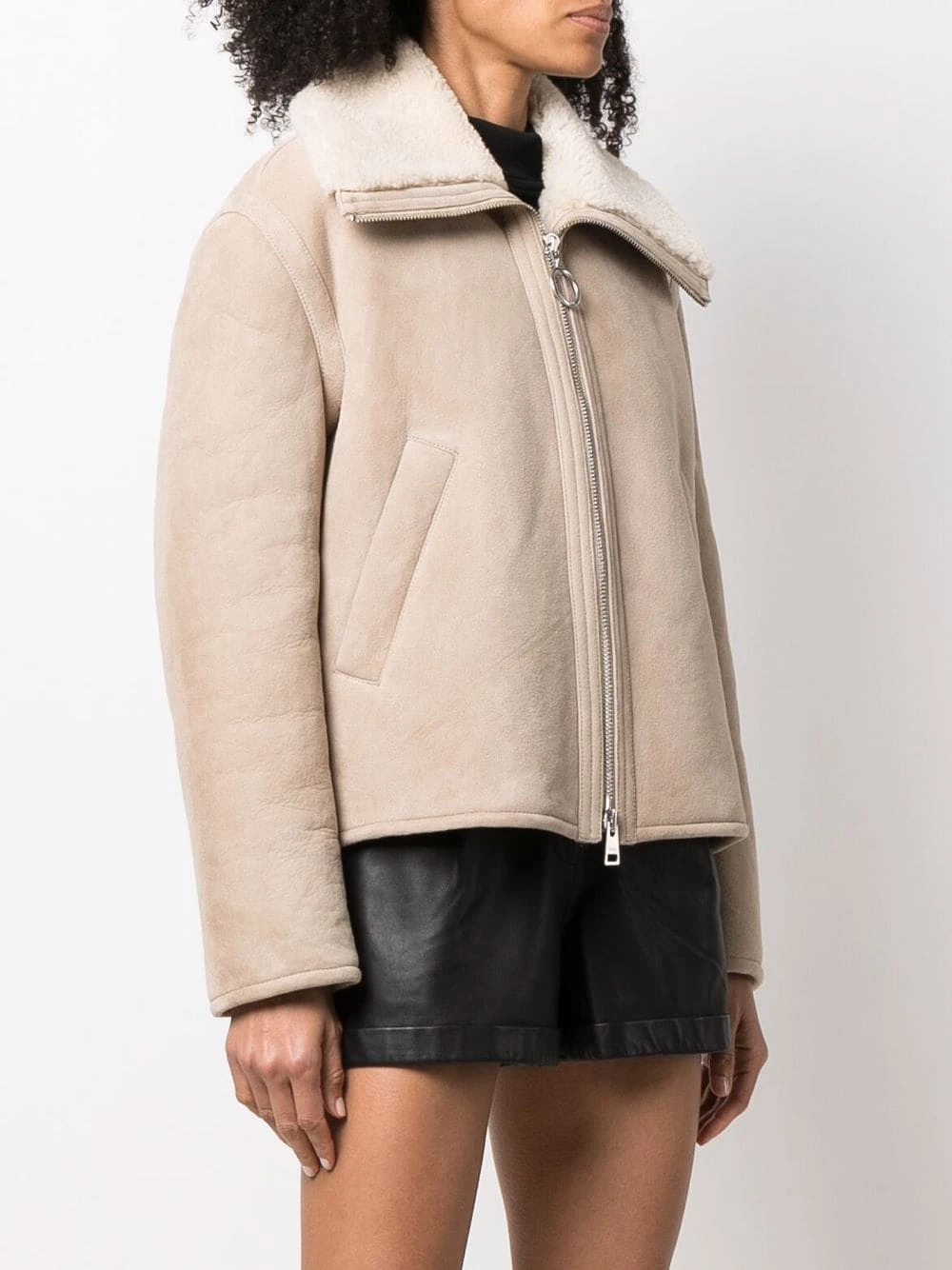 Prix Acceptable AMI Paris Veste zippée en peau retournée vestes en peau lainée femme 3 AMI Paris veste zippée en peau retournée