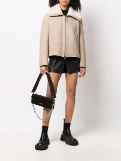 Prix Acceptable AMI Paris Veste zippée en peau retournée vestes en peau lainée femme 6 AMI Paris veste zippée en peau retournée