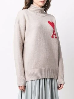AMI Paris pull Ami de Coeur à col roulé