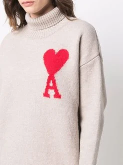AMI Paris pull Ami de Coeur à col roulé
